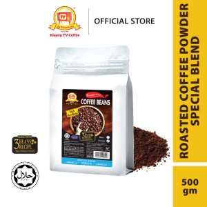 Kluang TV Coffee Special Blend with 3 Beans Recipe (Arabica/Robusta/Liberica) Roasted Coffee Powder (500gm)